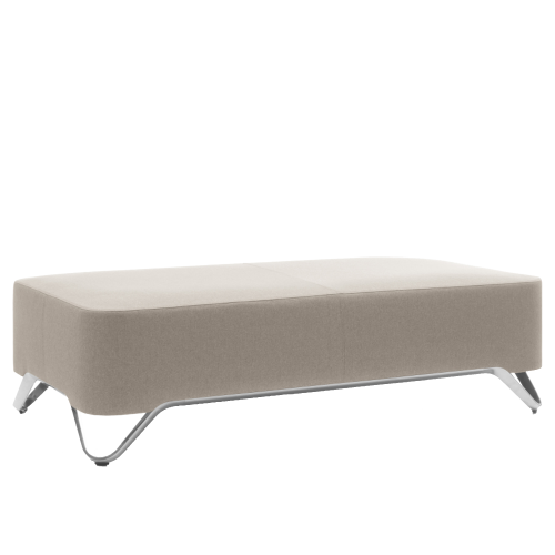 BOXIT - 2er Hockerelement, Design Sitzhocker B/H/T: 150x43x75 cm, Sitzhöhe 43 cm, Gestell aus Holz, Bezug Kunstleder