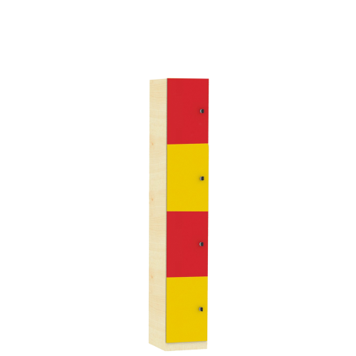 Schließfachschrank Serie SFS, einreihig B/H/T: 41,8x190x50 cm, 1x4 Fächer