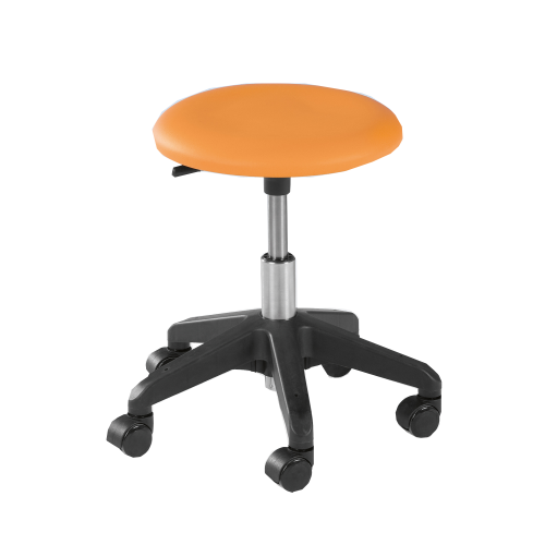 Hocker Carina, mit Kunstlederbezug, fahrbar, ohne Rückenlehne Höhenverstellbar: 36-48 cm, Gelb