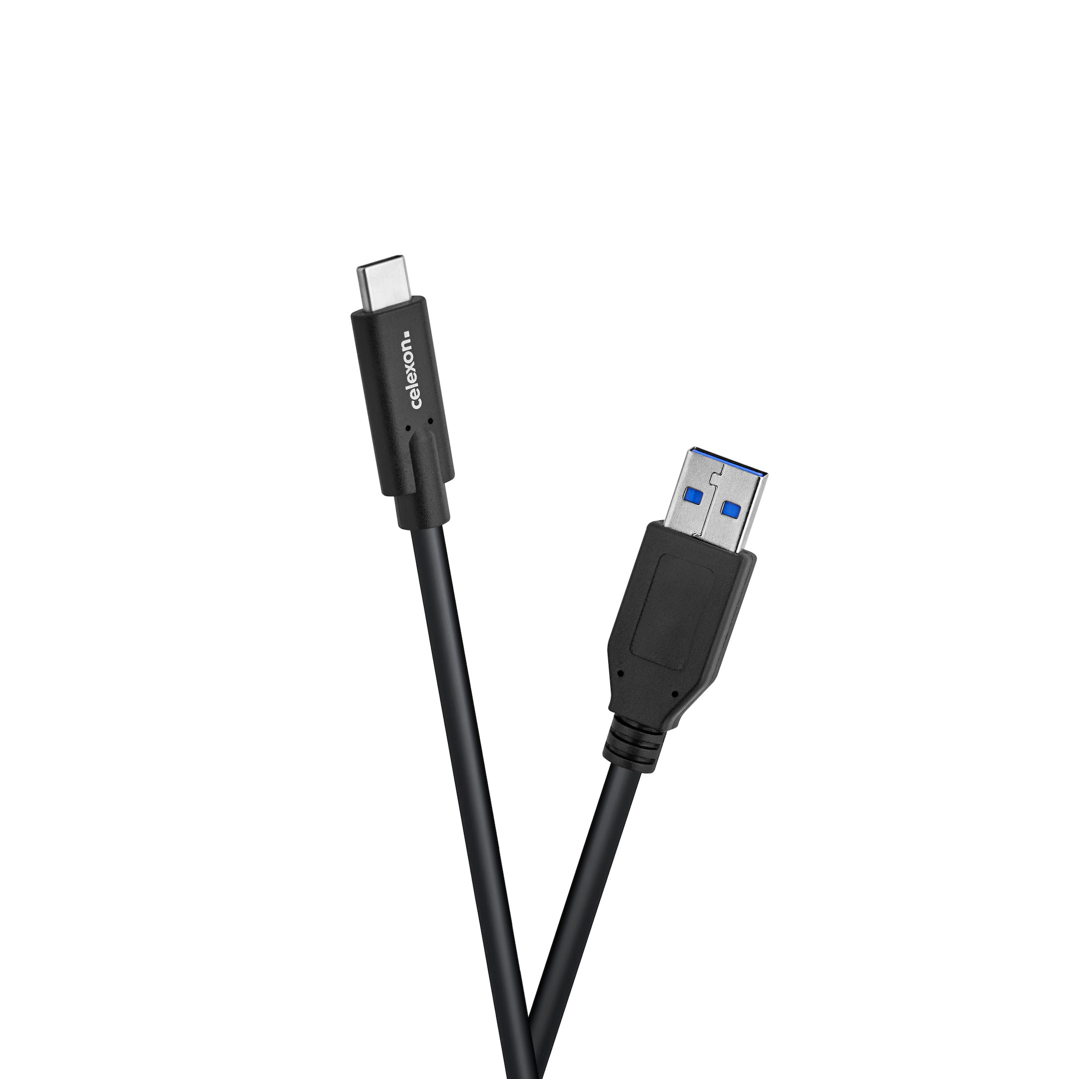 celexon USB-C auf USB-A Kabel - USB 3.2 Gen 2x1 0,5m, schwarz