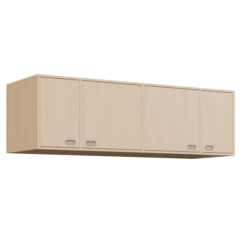 Aufsatzschrank für Liegepolster-Möbel B/H/T: 198x60x72 cm, Schrank 4-türig, für 12er Liegepolster-Bettzeug-Regal (mit Vorhangeinrichtung)