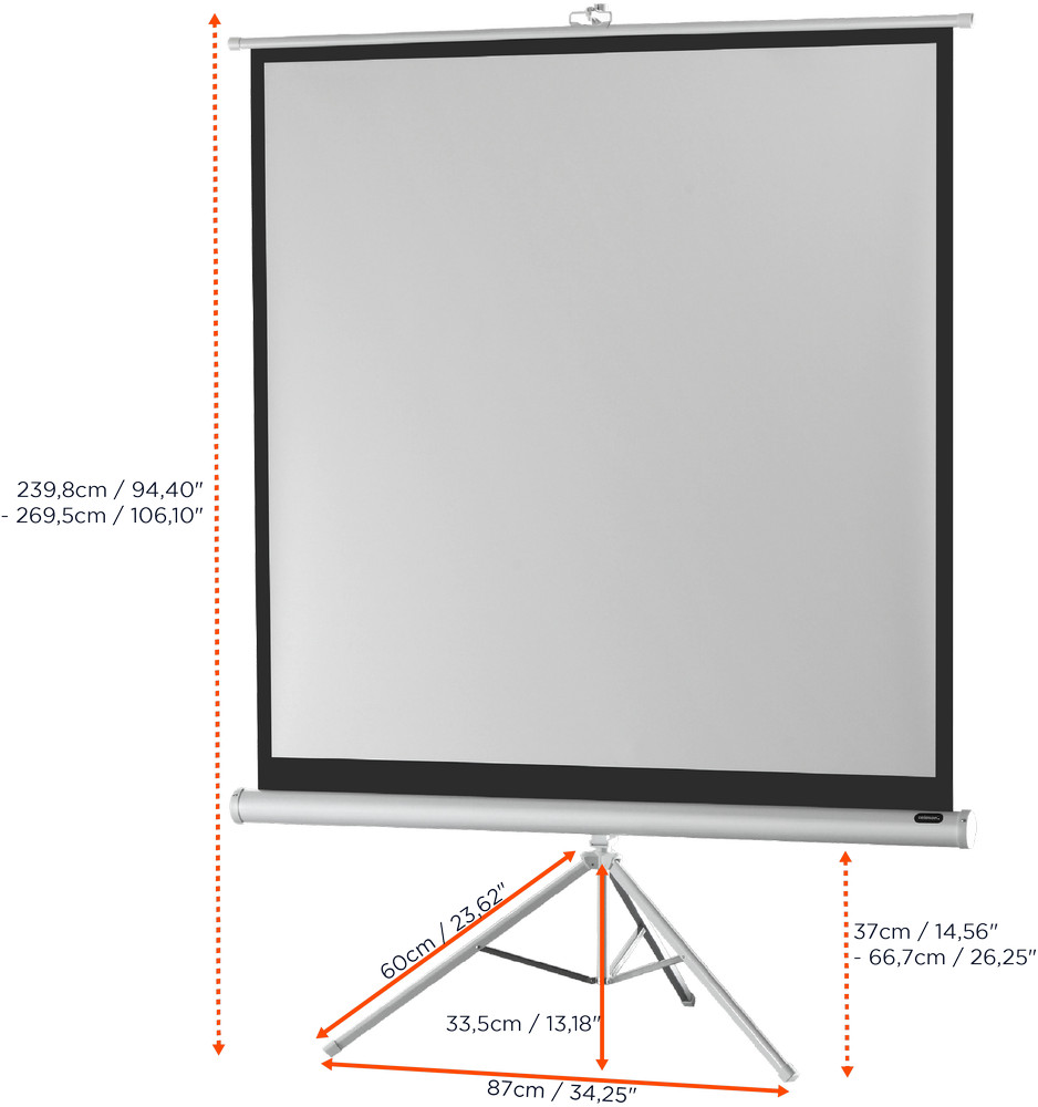 celexon Stativleinwand Economy 184 x 184 cm - White Edition