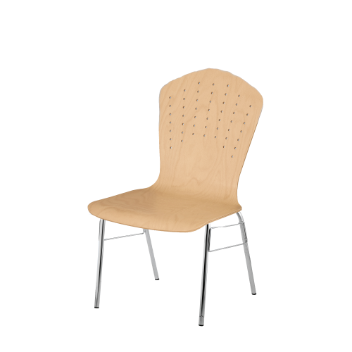 Stapelstuhl mit Schale "London" und Chromgestell Sitzhöhe: 46 cm, Sitzschale London mit Gestell "Phoenix AL", verchromt