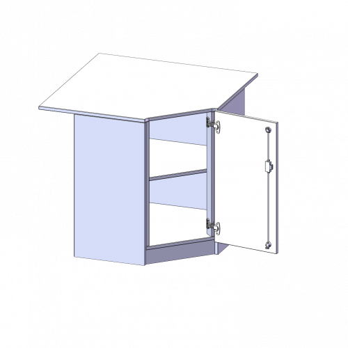 Innenecke als Schrank, 2 Ordnerhöhen - Serie evo180 B/H/T: 90x82x90 cm, Für 60 cm tiefe Schrankwände, Tür öffnet rechts, mit Sockel (81 mm)