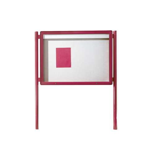 Aluvitrine Modell W9 mit Lederstruktur B/H/T: 107x107x13 cm, Einsatzbereich Außen