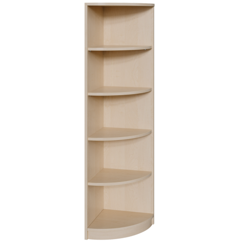 Korpus-Eckregal mit festen Fächern B/H/T: 40x160x40 cm, Böden im Radius 40 cm, mit 5 Fächern zwischen festen Zwischenböden