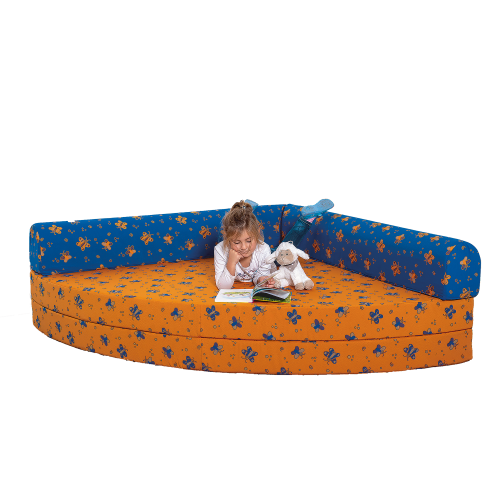 Klappsofa Viertelkreis inklusive 2 Rollen B/H/T: 160x15/30x160 cm, Kunstleder