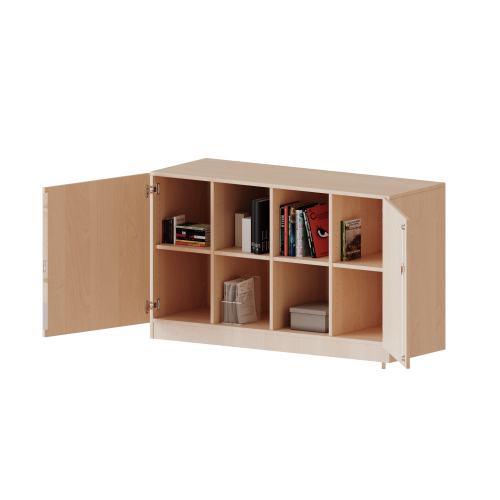 Schrank, vierreihig, 2 Ordnerhöhen - evo180 Serie B/H/T: 138,7x82x50 cm, zweitürig, mit Möbelstellfüßen, ohne Boxen