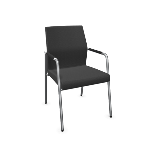 Stuhl Ana mit Vierfußgestell B/H/T: 58x92x66 cm, mit Armlehne, Gestellfarbe schwarz, Stoffgruppe C1 (Standard)