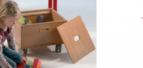 Rollkiste mit gepolstertem Deckel B/H/T: 46x29x40 cm