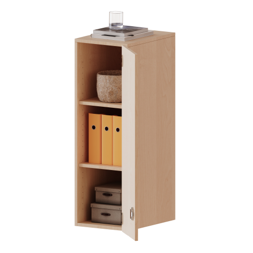 Aufsatzschrank für ErgoTray Serie, 3 Ordnerhöhe - Serie evo180 B/H/T: 36,1x108x50 cm, 1 Tür, Tür öffnet rechts