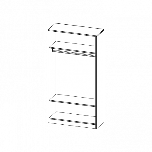 Garderobenregal,  5 Ordnerhöhen - Serie evo180 B/H/T: 100x190x40 cm, mit Garderobenstange, mit Sockel (81 mm)