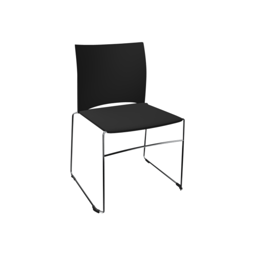 Stuhl Diane mit Sitz & Rückenlehne aus Kunststoff B/H/T: 58x85x53 cm, Gestellfarbe Chrom, mit Armlehne