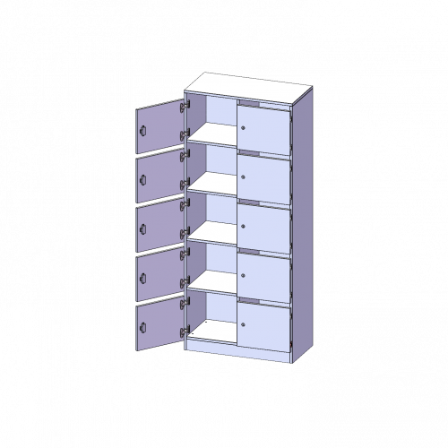 Schließfachschrank, 5 Ordnerhöhen - Serie evo180 B/H/T: 80x190x40 cm, 10 Schließfächer, mit Briefschlitz, mit Sockel (81 mm)
