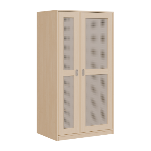 Liegepolsterschrank für 130-150 cm lange Polster, mit Fächern B/H/T: 100x190x67 cm, 2türig für bis zu 6 Matratzen, Bettwäschefächer, Korpus mit Lochblechtüren
