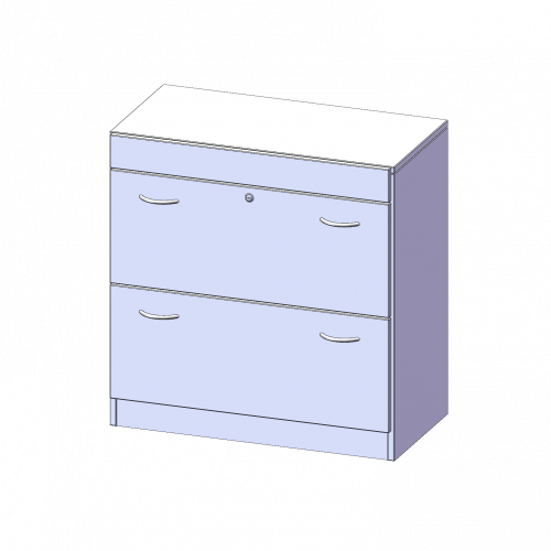 Hängeregisterschrank, 2 Ordnerhöhen - Serie evo180 B/H/T: 80x82x40 cm, 2 Auszüge, abschließbar, mit Sockel (81 mm)