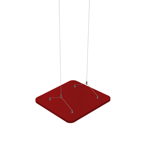 Akustikelement AKUSTIX Cumulos B/H/T: 60x60x1,8 cm, PET Deckenfliese, Rot