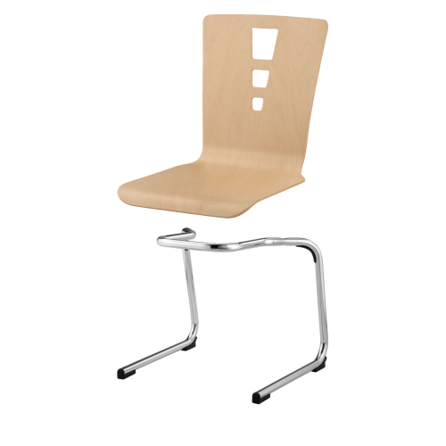Stapelstuhl mit Schale "Paris" und Chromgestell Sitzhöhe: 46 cm, Sitzschale Paris mit Gestell "Detroit", verchromt