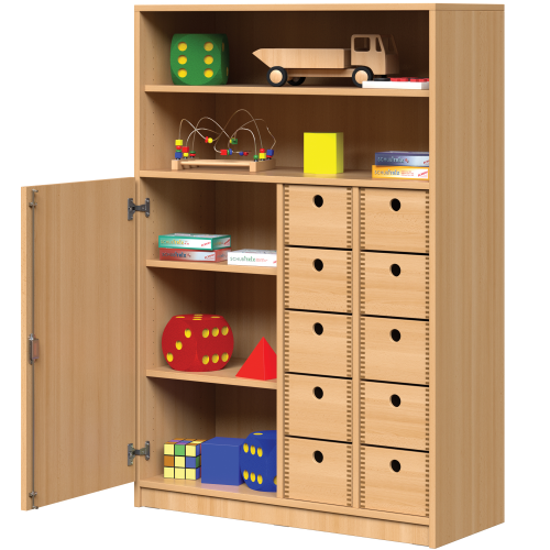 Werkraumschrank WK 19A, 10 Holzkästen B/H/T: 100x144x40 cm