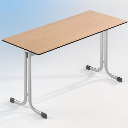 Einer Schülertisch MT60S-EPU, Melaminharz-beschichtete Tischplatte mit PU-Kante B/H/T: 75x64x65 cm, mit Drahtkorb, Tischhöhe: 64 cm