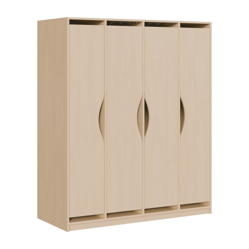 Liegepolsterschrank für 130-150 cm lange Polster, mit Fächern B/H/T: 158x190x67 cm, 4türig für bis zu 8 Matratzen, Bettwäschefächer, Korpus mit Dekortüren