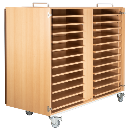 Laptopwagen mit 24 Einlegeböden, fahrbar B/H/T: 135x137,5x60 cm