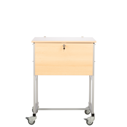 Klassenbuchwagen zur Unterbringung von Klassenbüchern DIN A4, Serie KLW, fahrbar B/H/T: 76x92x45 cm, 4 Rollen, mit Deckel, abschließbar, für 16 Bücher