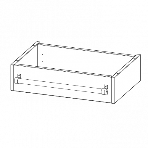 Leiterzarge zur Aufnahme einer Leiter - Serie evo180 Gesamthöhe 15 cm, für 60 cm breite und 40 cm tiefe Schrankwände