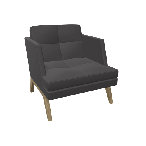 1er Sessel Ona mit Holzgestell & niedriger Lehne B/H/T: 79x84x84 cm, Stoffgruppe C3 (schwer entflammbar)