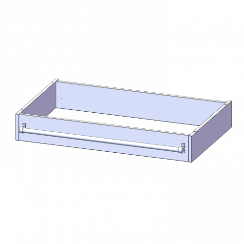 Leiterzarge zur Aufnahme einer Leiter - Serie evo180 Gesamthöhe 15 cm, für 100 cm breite und 60 cm tiefe Schrankwände
