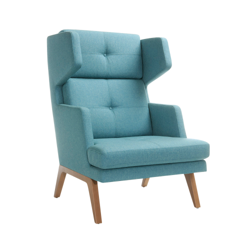 hoher Sessel Ona mit Holzgestell und Seitenschale B/H/T: 79x117x95 cm, Stoffgruppe C2 (Standard)