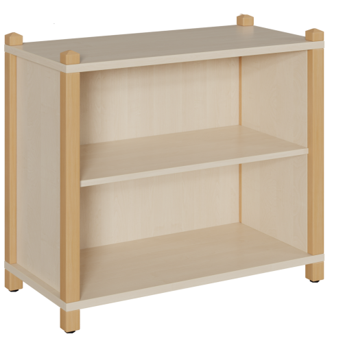 Stollen-Regal mit 2 Fächern in Ordnerhöhe B/H/T: 106x80x40 cm, Regal mit 1 Einlegeboden für 2 Ordnerhöhen