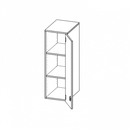 Aufsatzschrank für ErgoTray Serie, 3 Ordnerhöhe - Serie evo180 B/H/T: 36,1x108x50 cm, 1 Tür, Tür öffnet rechts
