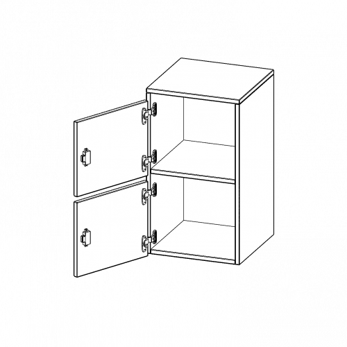 Schließfach - Aufsatzschrank, 2 Ordnerhöhen - Serie evo180 B/H/T: 40,5x72x40 cm, 2 Schließfächer, mit Briefschlitz, Türen öffnen nach links