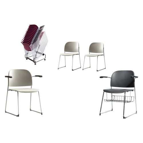 Stuhl STUDIO Gestell Chrom, mit Armlehnen, Blau