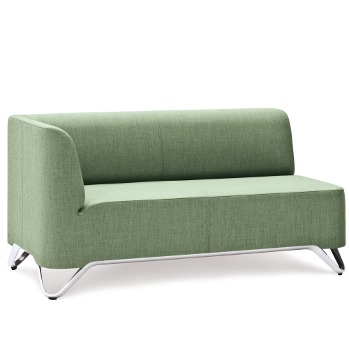BOXIT 2er Designer Sofa mit Armlehne B/H/T: 131x74x75 cm, Sitzhöhe: 43 cm, Armlehne rechts, Gestell Weißaluminium, Bezug Stoff
