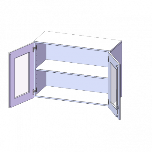 Aufsatzschrank, 2 Ordnerhöhen - Serie evo180 B/H/T: 100x72x40 cm, 2 Türen mit Glaseinsatz, abschließbar