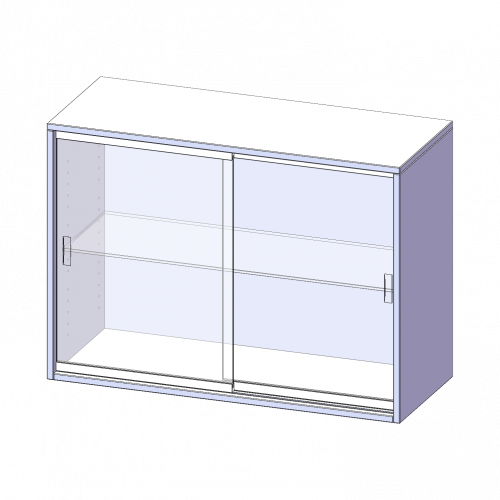 Aufsatz mit Glasschiebetüren, 2 Ordnerhöhen - Serie evo180 B/H/T: 100x72x50 cm, 2 Schiebetüren, abschließbar