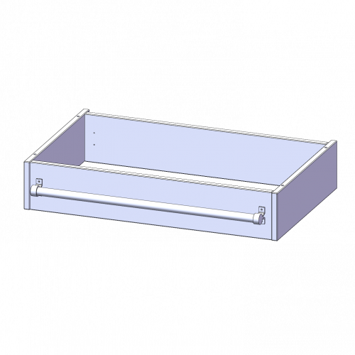 Leiterzarge zur Aufnahme einer Leiter - Serie evo180 Gesamthöhe 15 cm, für 80 cm breite und 50 cm tiefe Schrankwände