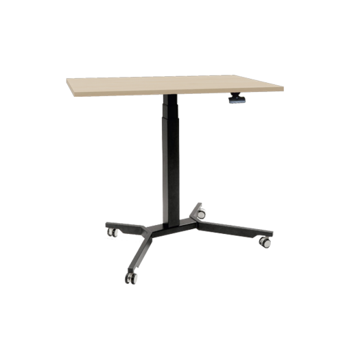 Sitz- / Stehtisch mit Melaminplatte B/H/T: 90x70-111x70 cm, fahrbarer und höhenverstellbarer Rechtecktisch