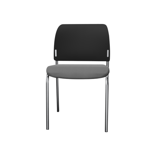 Stuhl ANABELLE mit Sitzpolsterung BxHxT: 48x79x54 cm, Gestellfarbe Weiß, Stoffgruppe C3 (schwer entflammbar)