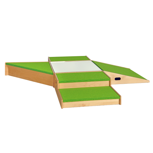 Spielpodestlandschaft "Set 19" mit Teppichbelag B/H/T: 234x24x195 cm, Podeste als stabile Multiplexkonstruktionen, Podestlandschaft, 6-teilig