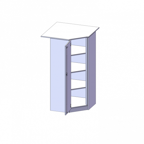 Innenecke als Schrank, 4 Ordnerhöhen - Serie evo180 B/H/T: 90x154x90 cm, Für 60 cm tiefe Schrankwände, Tür öffnet links, mit Sockel (81 mm)
