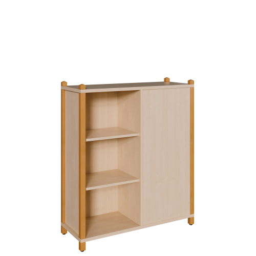 Stollen-Regal, Raumteilerregal mit Mittelwand wechselseitig offen B/H/T: 106x120x40 cm, mit Mittelwand, 6 Fächern und 4 Einlegeböden