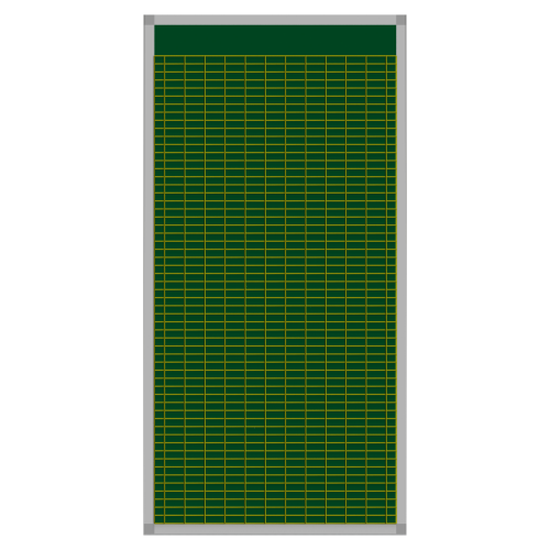 Klassenplantafel erweiterbar, Stahlemaillie grün Stundenplantafel Basis für 10 Klassen mit 10 Tagesstunden, 57x103 cm