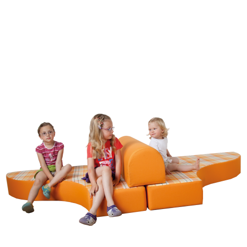 Bett-Sofa mit Rückenrolle, schwer entflammbar B/H/T: 120x40x133 cm, Bezug Kunstleder schwer entflammbar