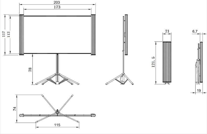 celexon Dual-Format Stativleinwand Mobil Expert 4:3/16:10 - 172 x 108cm 80"