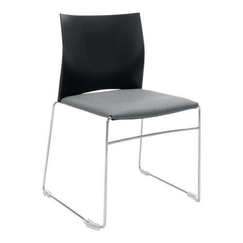 Stuhl DIANE mit Gestell in Schwarz und Armlehne, Stoffgruppe C1/C2 (Stoff)