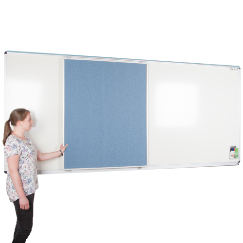 Media-Rail 1 Whiteboard mit Media-Rail Schiene B/H: 300x130 cm