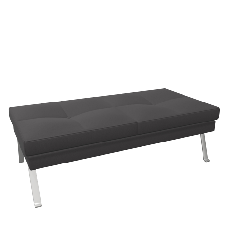 2er Sitzbank Ona mit Metallgestell B/H/T: 131x44x67 cm, Stoffgruppe C2 (Standard), Gestellfarbe Schwarz